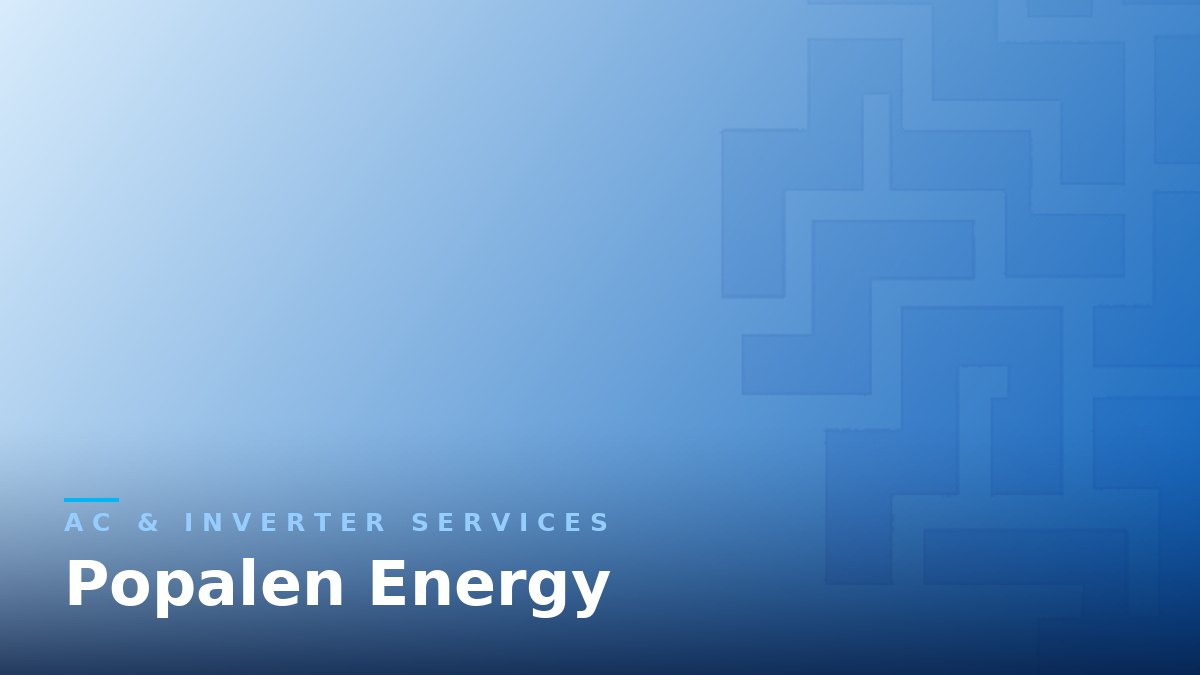 Air conditioning unit being serviced by a technician — AC and inverter services website for Popalen Energy